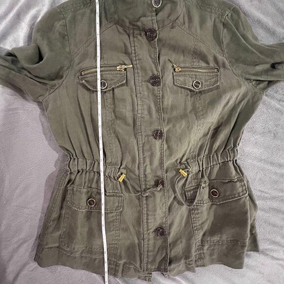 INC International Concepts Linen Army Green Safari Utility Jacket, Size Medium - Picture 10 of 10